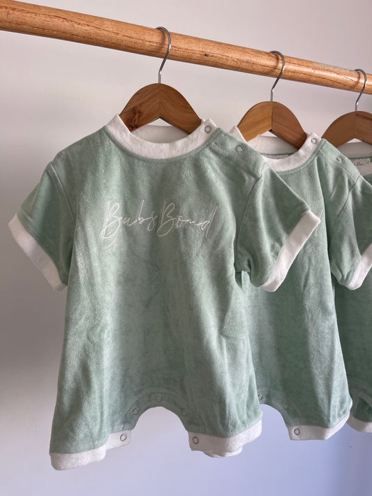 Oversized Terry Towel Onesie - Sage Mist