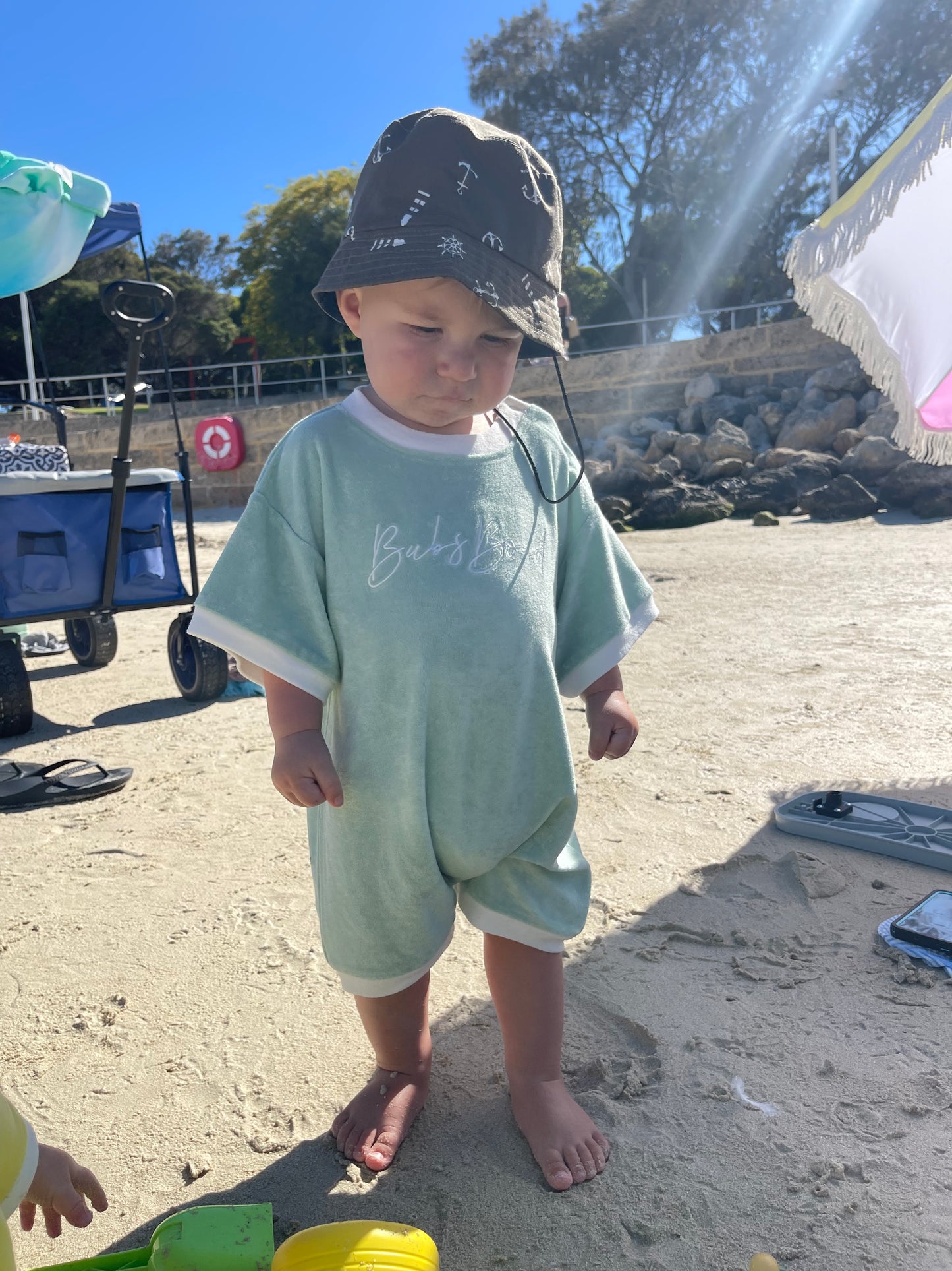 Oversized Terry Towel Onesie - Sage Mist